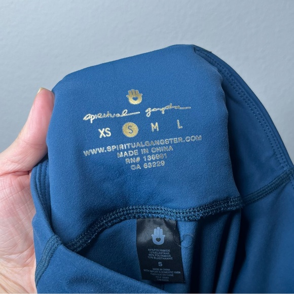 Spiritual Gangster Essential Rainbow Striped High Rise Activewear Leggings - Picture 10 of 11